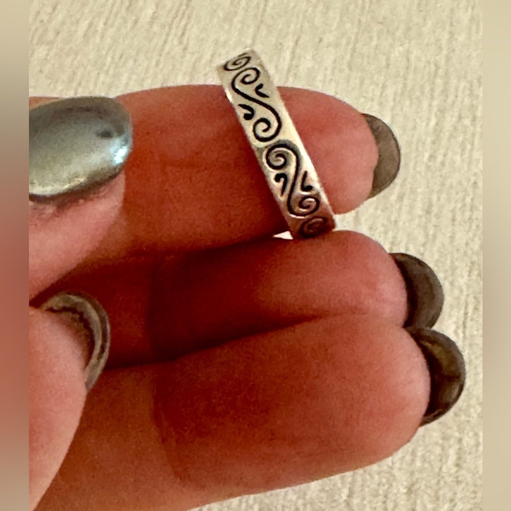 Brighton sterling silver scroll band with citrine Swarovski crystal size 5 - Picture 5 of 7